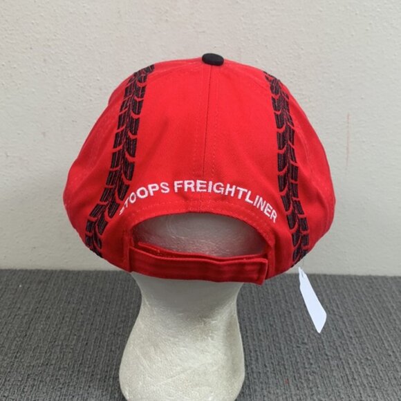 Stoops Freightliner Baseball Hat Cap Mens OSFA Red Black Tread Faux Suede Brim - Picture 8 of 16